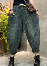 Load image into Gallery viewer, Handmade Blue high waist Print denim Pants Spring