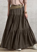 Load image into Gallery viewer, Handmade Casual Retro Patchwork Ruffled Skirt