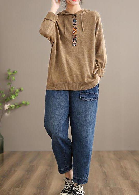 Handmade Spring Casual Pants Oversize Denim Blue-Pocket Photography Elastic Waist Trousers