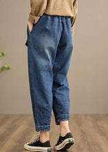 Load image into Gallery viewer, Handmade Spring Casual Pants Oversize Denim Blue-Pocket Photography Elastic Waist Trousers