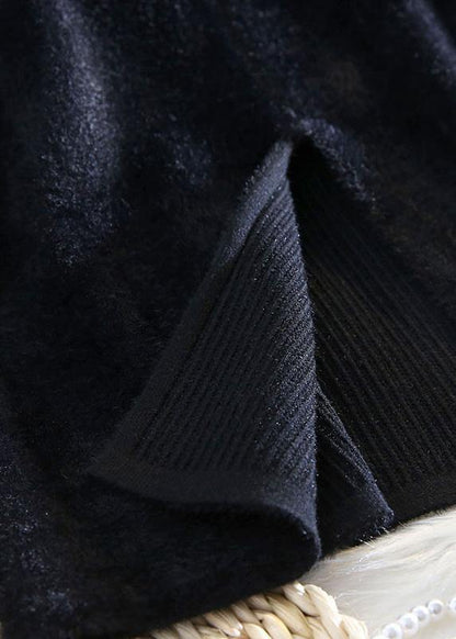 Handmade black quilting dresses alphabet elastic waist Dress