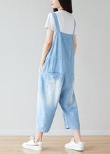 Load image into Gallery viewer, Handmade light Blue pockets Striped Jumpsuits Summer