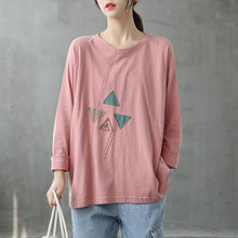 Load image into Gallery viewer, Handmade o neck patchwork clothes Fabrics pink blouses