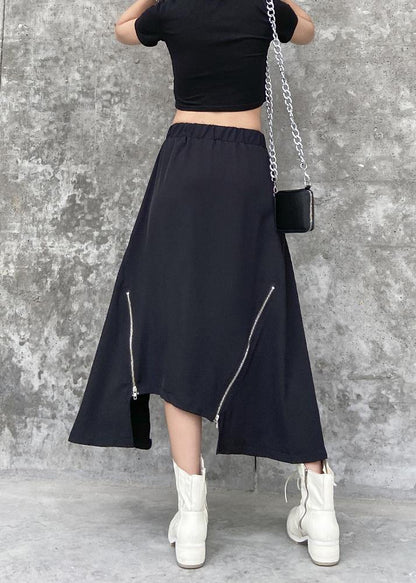 Irregular skirt female summer a-line skirt in the long section of large size elastic waist wild casual skirt