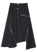 Irregular skirt female summer a-line skirt in the long section of large size elastic waist wild casual skirt