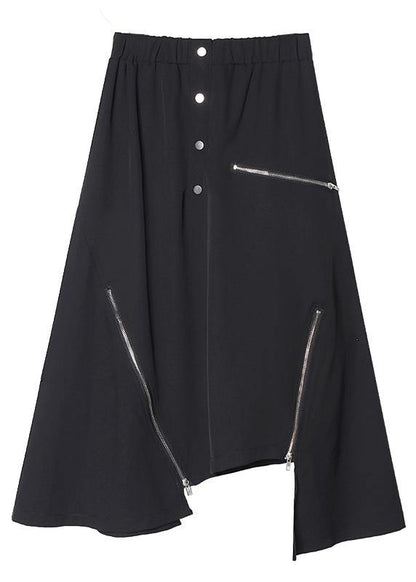 Irregular skirt female summer a-line skirt in the long section of large size elastic waist wild casual skirt