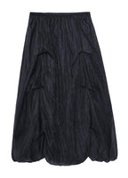 Italian Black Chiffon Summer Casual Skirts Tiered