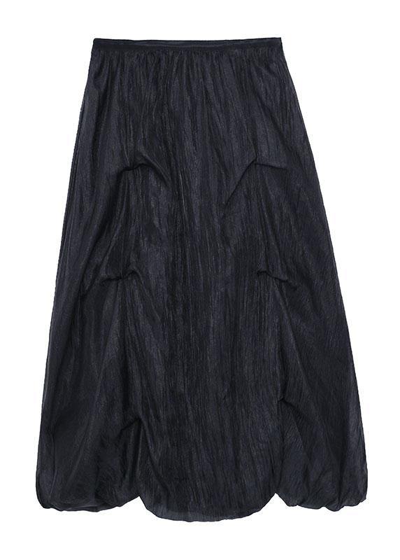 Italian Black Chiffon Summer Casual Skirts Tiered