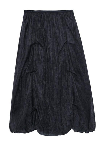 Italian Black Chiffon Summer Casual Skirts Tiered
