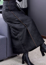 Load image into Gallery viewer, Italian Black tie waist Fine Cotton Filled Skirt Winter