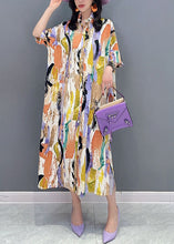 Load image into Gallery viewer, Italian Colorblock Peter Pan Collar Patchwork Cotton Shirts Dress Summer