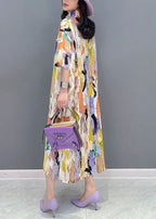 Italian Colorblock Peter Pan Collar Patchwork Cotton Shirts Dress Summer