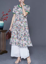 Load image into Gallery viewer, Italian Green Print Lace Patchwork Exra Large Hem Chiffon Dresses Summer