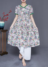Load image into Gallery viewer, Italian Green Print Lace Patchwork Exra Large Hem Chiffon Dresses Summer