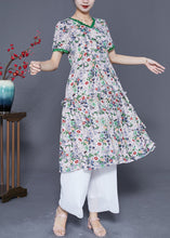 Load image into Gallery viewer, Italian Green Print Lace Patchwork Exra Large Hem Chiffon Dresses Summer