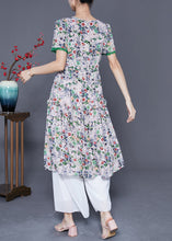 Load image into Gallery viewer, Italian Green Print Lace Patchwork Exra Large Hem Chiffon Dresses Summer