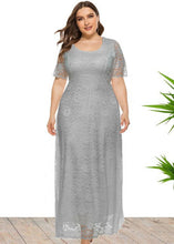 Load image into Gallery viewer, Italian Grey O-Neck Hollow Out Lace Long Dresses Summer