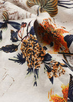 Italian Orange Hooded Print Patchwork Warm Fleece Coats Fall