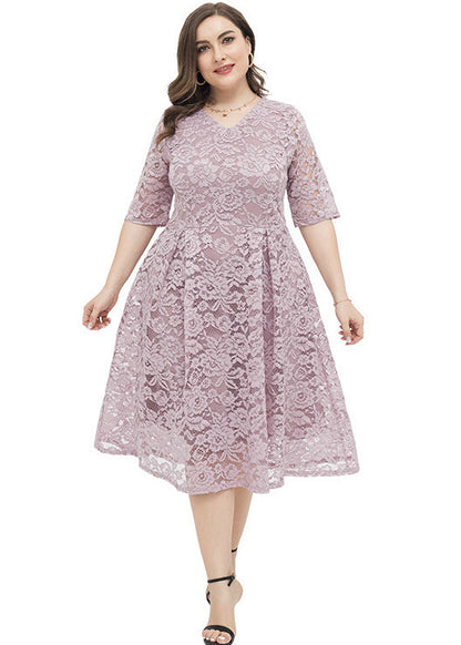 Итальянские розовые лоскутные морщинистые кружевные макси-платья с половиной рукава