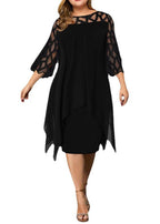 Italian Wine Red Asymmetrical Hollow Out Chiffon Dress Bracelet Sleeve