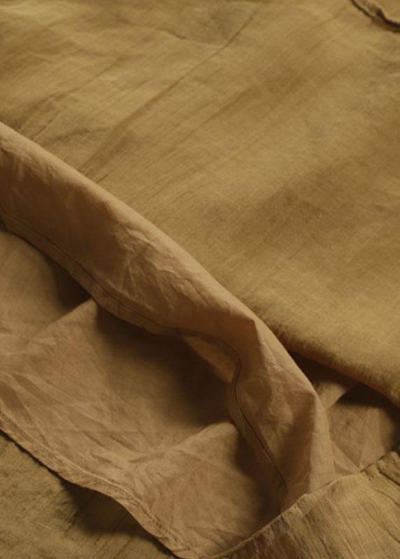 Italian Yellow Embroideried Tie Waist Fall Skirt