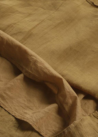 Italian Yellow Embroideried Tie Waist Fall Skirt