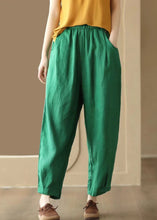 Load image into Gallery viewer, Italian Yellow Pockets Elastic Waist Linen Pants Summer