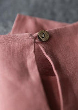 Load image into Gallery viewer, Italian pink linen Wardrobes o neck patchwork baggy summer Dress