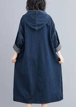 Load image into Gallery viewer, Italian Hooded Pockets Spring Clothes Women Denim Blue Traveling Dresses