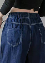 Load image into Gallery viewer, Italian Spring Casual Pants Stylish Denim Blue Photography Elastic Waist Patchwork Women Pants