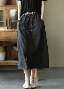 Khaki Asymmetrical Design Patchwork Summer Ramie A Line Skirt