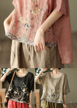 Load image into Gallery viewer, Khaki Patchwork Linen Tanks Oversized Low High Design Linen Summer