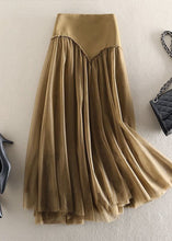 Load image into Gallery viewer, Khaki Tulle Skirt High Waist Asymmetrical Design Spring