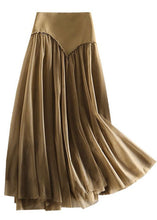 Load image into Gallery viewer, Khaki Tulle Skirt High Waist Asymmetrical Design Spring