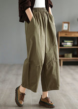 Load image into Gallery viewer, Loose Army Green Oversized Patchwork Cotton Harem Pants Summer