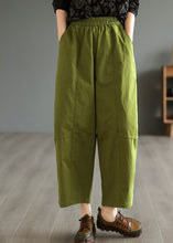 Load image into Gallery viewer, Loose Army Green Oversized Patchwork Cotton Harem Pants Summer