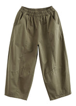 Load image into Gallery viewer, Loose Army Green Oversized Patchwork Cotton Harem Pants Summer