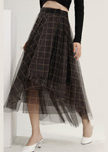 Load image into Gallery viewer, Loose Asymmetrical Plaid Tulle a line skirts Spring