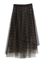 Load image into Gallery viewer, Loose Asymmetrical Plaid Tulle a line skirts Spring