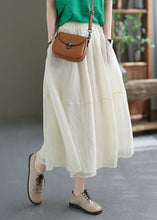 Load image into Gallery viewer, Loose Beige Solid Color Patchwork Tulle A Line Skirts Summer