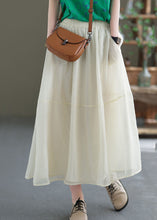 Load image into Gallery viewer, Loose Beige Solid Color Patchwork Tulle A Line Skirts Summer