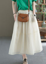 Load image into Gallery viewer, Loose Beige Solid Color Patchwork Tulle A Line Skirts Summer