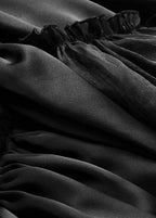 Loose Black PatchworkRuffled Asymmetrical design Skirts