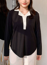 Load image into Gallery viewer, Loose Black Peter Pan CollarTops And Apricot Pants Cotton Two Pieces Set Fall