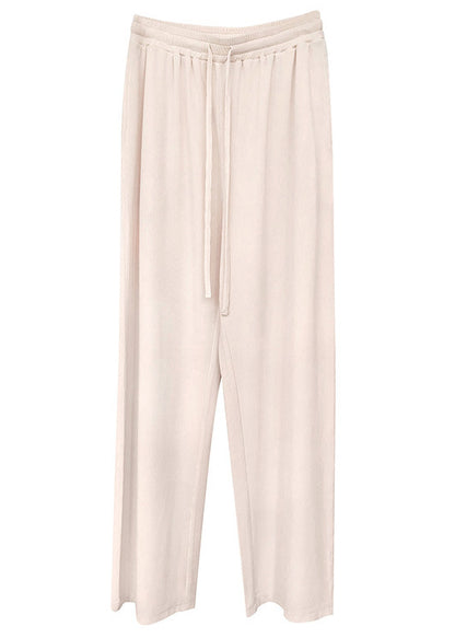 Loose Black Peter Pan CollarTops And Apricot Pants Cotton Two Pieces Set Fall