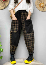 Load image into Gallery viewer, Loose Black Pockets Plaid denim Pants Spring
