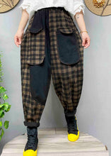 Load image into Gallery viewer, Loose Black Pockets Plaid denim Pants Spring