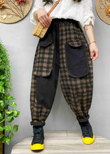 Load image into Gallery viewer, Loose Black Pockets Plaid denim Pants Spring