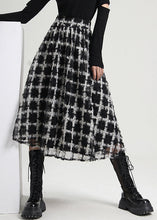 Load image into Gallery viewer, Loose Black Zip Up Plaid Tulle Skirts Spring