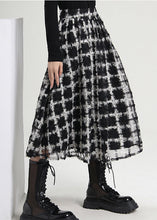 Load image into Gallery viewer, Loose Black Zip Up Plaid Tulle Skirts Spring